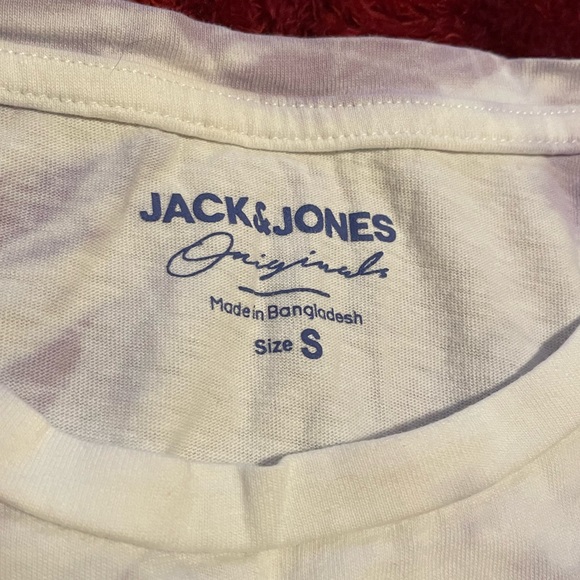 Mens Small Jack & Jones Tie Dye Cotton Tee in Lavender & White - Picture 4 of 5